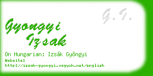 gyongyi izsak business card